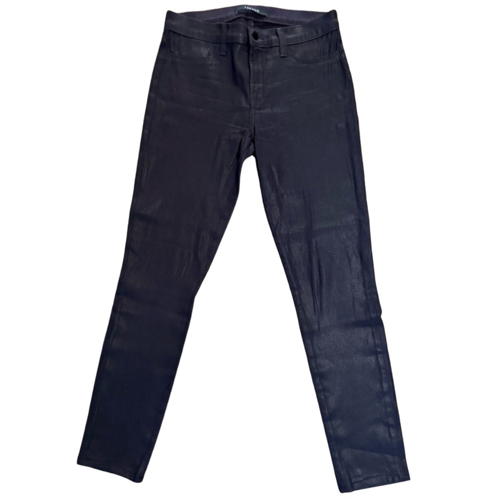 J Brand Super Skinny Lacq Blkbr Coated Jeans Purple Size 28 excellent condition